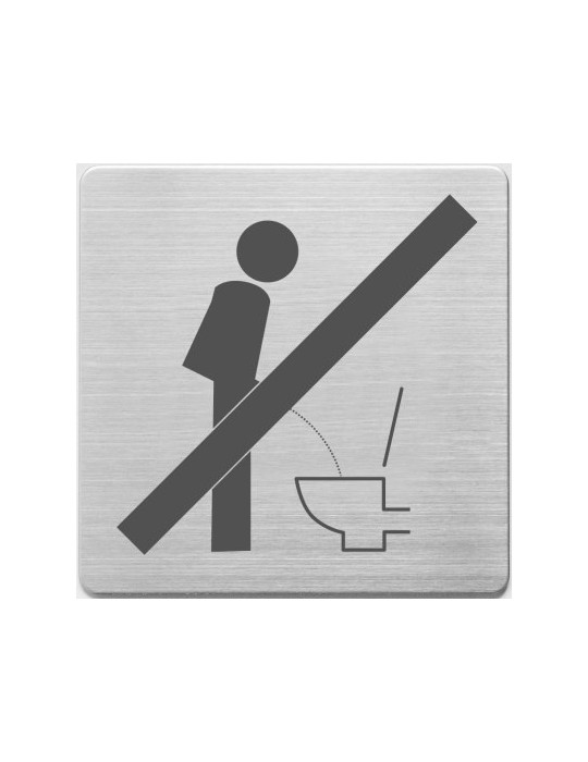 pictogram Alco RVS 90x90x1mm - WC svp zitten -