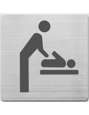 Pictogram Alco RVS 90x90x1mm - WC baby ruimte -