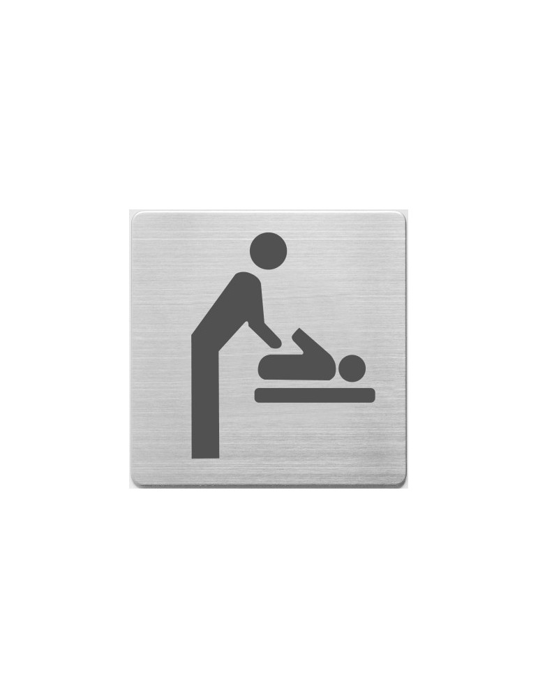 Pictogram Alco RVS 90x90x1mm - WC baby ruimte -