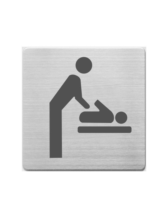 Pictogram Alco RVS 90x90x1mm - WC baby ruimte -