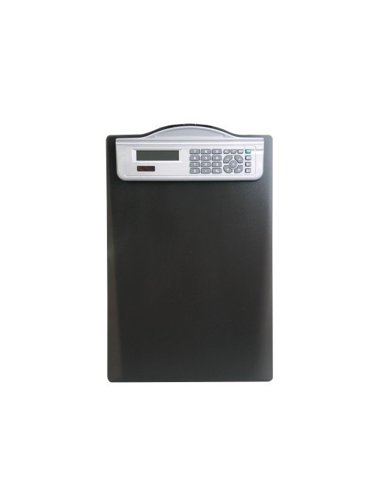 Plaque à pince Alco A4, avec calculatrice, plastique noir, avec indica