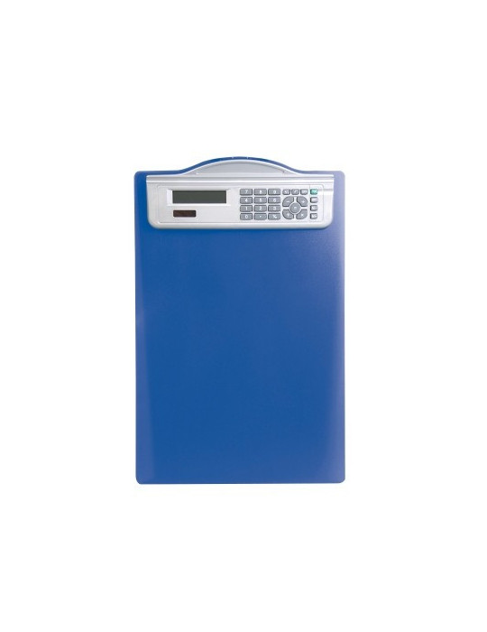 klembord Alco A4, met calculator, blauw kunststof, met cm verdeling