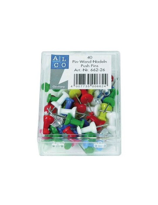 pushpins Alco doosje a 40 stuks assorti