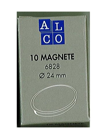 Aimant Alco 24mm rond boîte 10 pièces gris