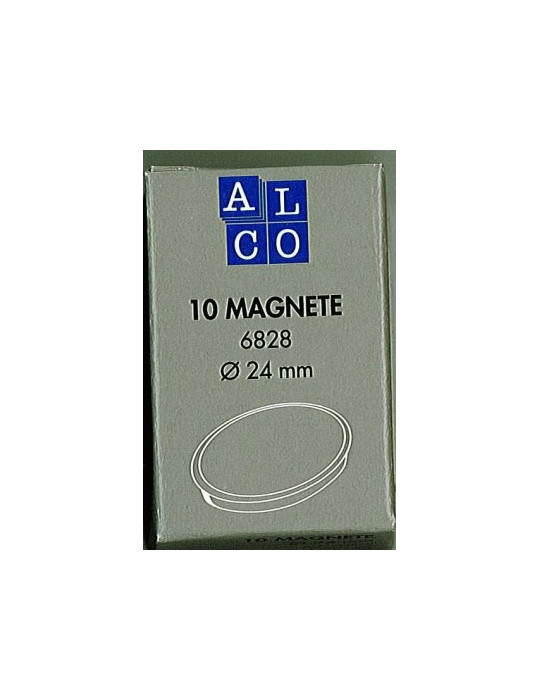 magneet Alco 24mm rond doos a 10 stuks grijs