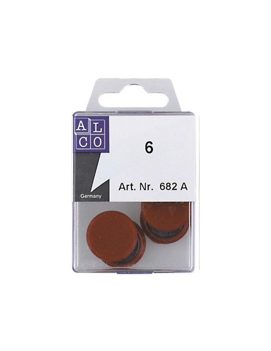 magneet Alco 24mm rond blister a 6 stuks rood