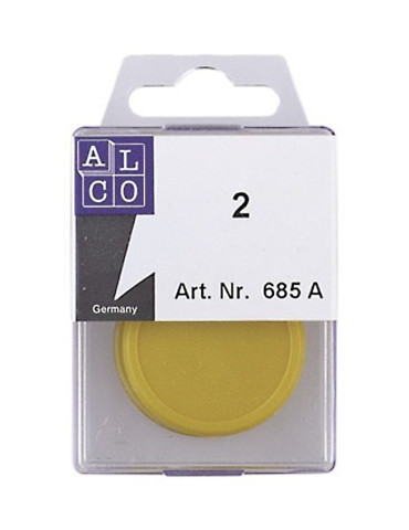 Aimant Alco 40mm jaune boîte. 2 pièces