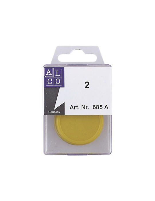 magneet Alco 40mm rond blister a 2 stuks geel