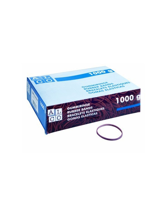 Élastiques Alco 65mm rouge boîte 1000gr.