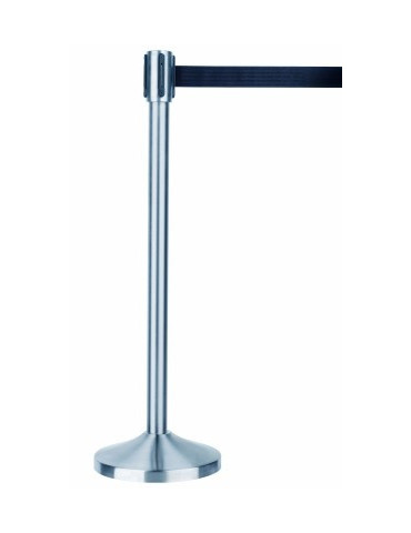 afzetpaal Alco incl.afzetlint paal mat RVS 100cm, voet 32cm