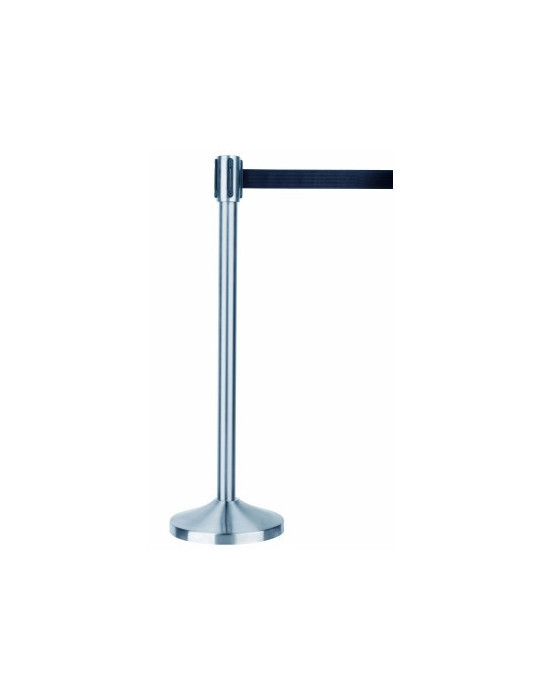 afzetpaal Alco incl.afzetlint paal mat RVS 100cm, voet 32cm