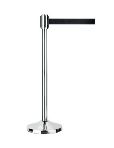 afzetpaal Alco incl.afzetlint paal chroom 100cm, voet 32cm