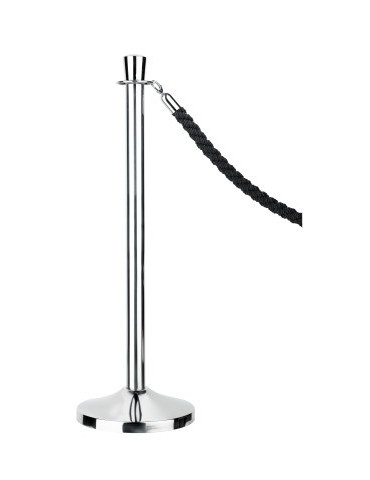 afzetpaal Alco incl.afzetkoord paal chroom 95cm, voet 32cm