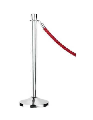 afzetpaal Alco incl.afzetkoord paal chroom 95cm, voet 32cm