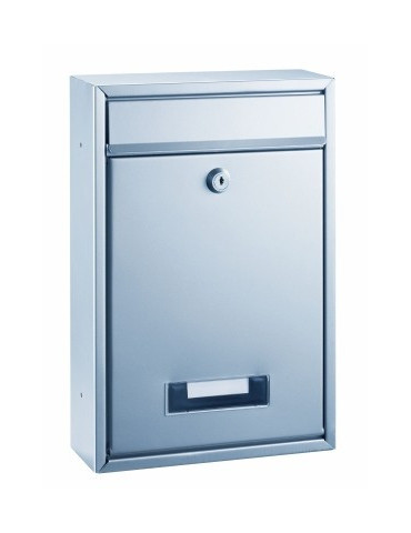 brievenbus Alco RVS zilver + zichtvenster, 322x215x85mm