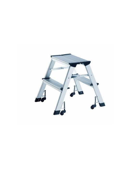 Marchepied Alco 2 marches 45cm., sur roulettes, aluminium