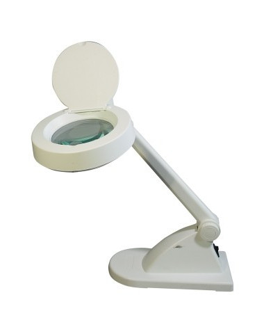 Lampe loupe Alco blanc pied atache