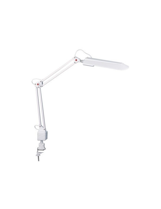 Lampe de bureau fonctionnelle avec attache. 11W, 220V. Blanc