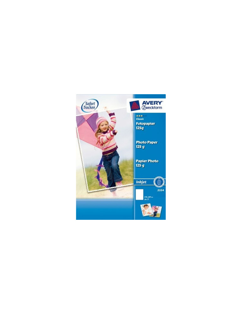 fotopapier Avery A4 125gr wit doos a 20 vel