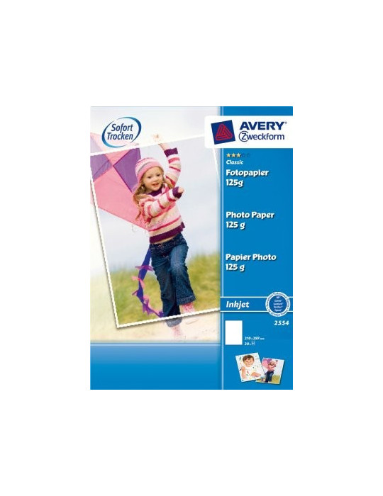 Papier photo Avery A4 125grs blanc boite a 20 flles