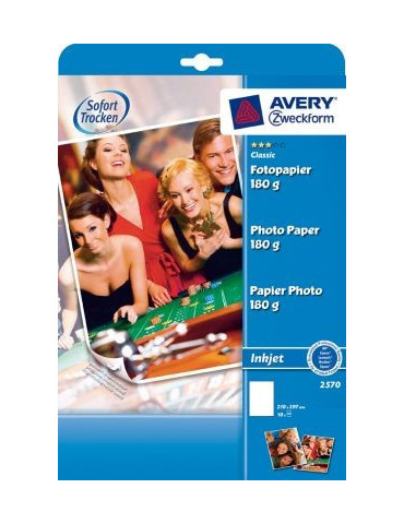 fotopapier Avery A4 180gr wit doos a 10 vel