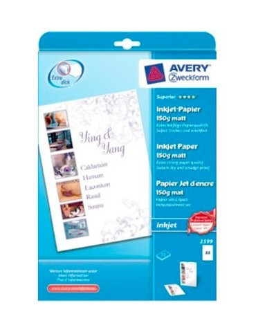 Papier jet d'encre Avery A4 150gr blanc matte 25 flles
