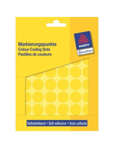 Etiket Zweckform 18mm rond blister 22 vel a 48 et. geel