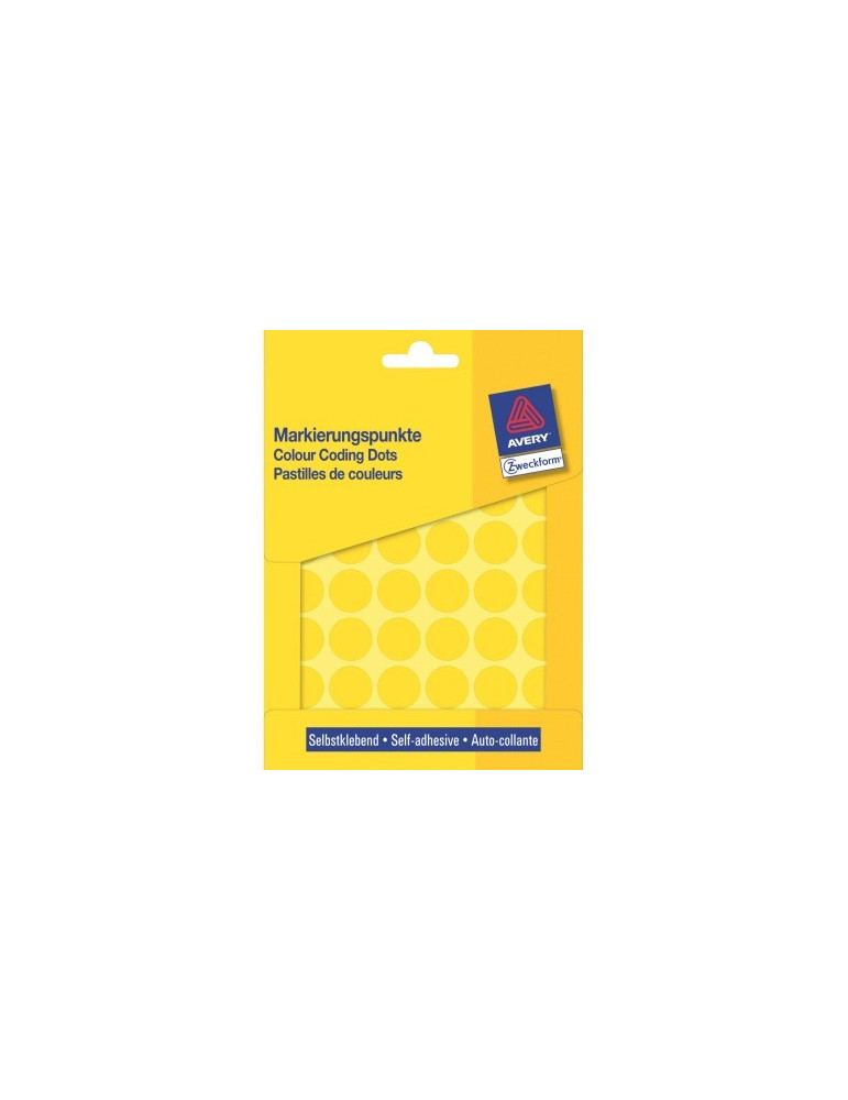 Etiket Zweckform 18mm rond blister 22 vel a 48 et. geel