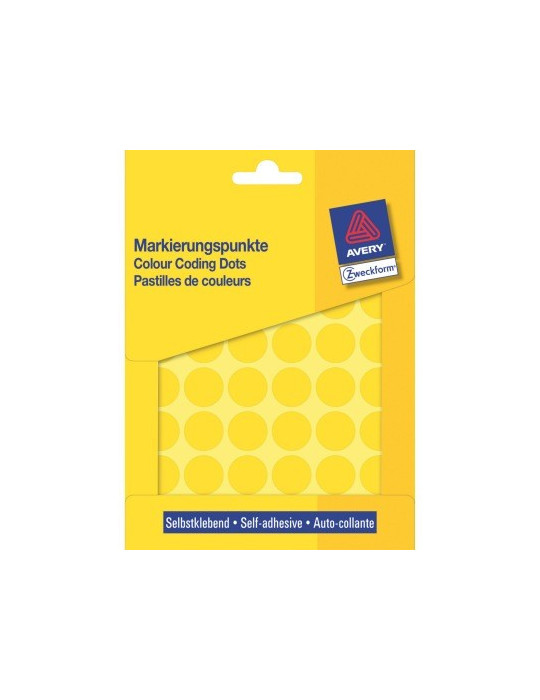 Etiket Zweckform 18mm rond blister 22 vel a 48 et. geel