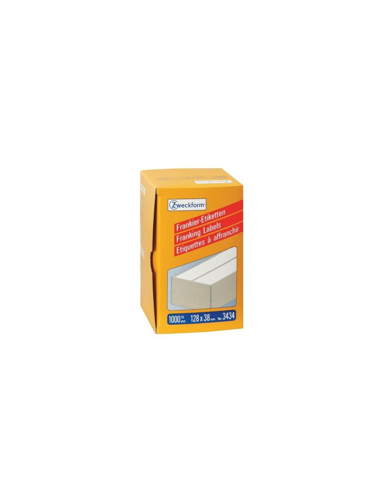 Frankeeretiket Zweckform wit 128x38mm 2 et. per vel 500 vel