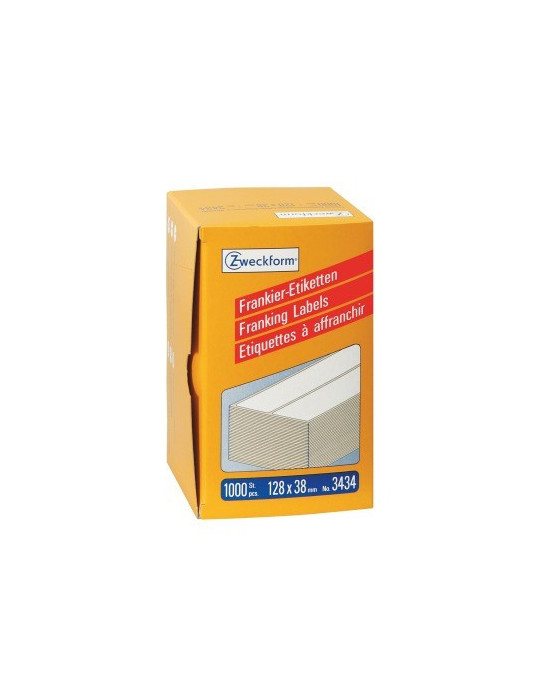 Frankeeretiket Zweckform wit 128x38mm 2 et. per vel 500 vel