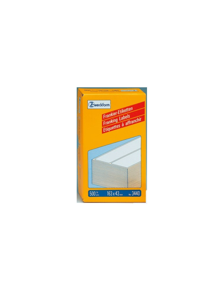 frankeeretiket Zweckform wit 163x43mm 2 etiketten per vel 250 vel