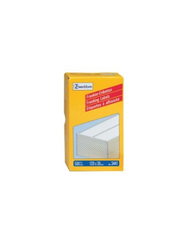 *Frankeeretiket Zweckform wit 128x38mm 2 et. per vel 250 vel