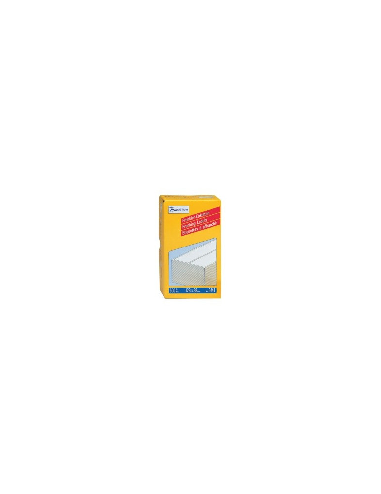 *Frankeeretiket Zweckform wit 128x38mm 2 et. per vel 250 vel