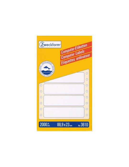 Etiquettes ordinateur, 1 de front, 88,9 x 23 mm 2000 et.