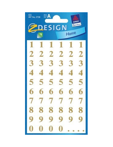 Étiquette chiffres Z-design Home 2 flles doré