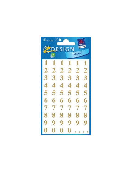 Cijferetiket Z-design Home goud 2 vel