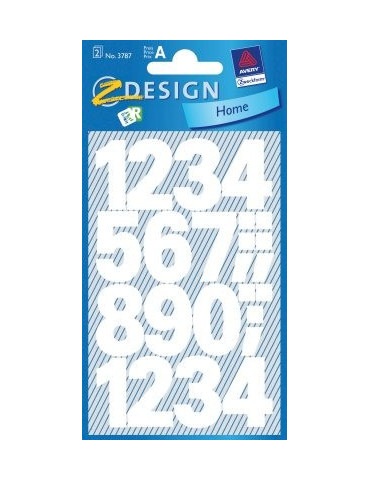 Étiquette chiffres Z-design Home 2 flles blanc