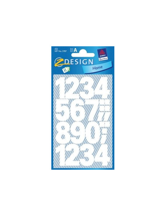 Cijferetiket Z-design Home wit 2 vel watervast