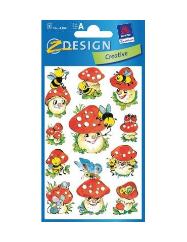 Papieretiket Z-design Creative pakje a 3 vel vrolijke paddestoelen