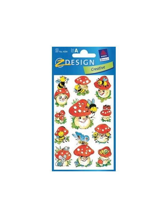 Papieretiket Z-design Creative pakje a 3 vel vrolijke paddestoelen