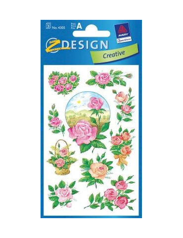 papieretiket Z-design Creative pakje a 3 vel rozen