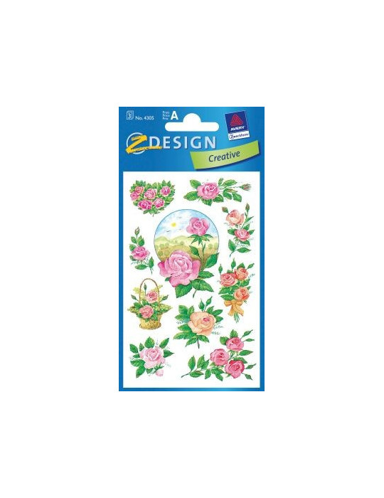 Étiquette en papier Z-design Creative 3 feuilles roses