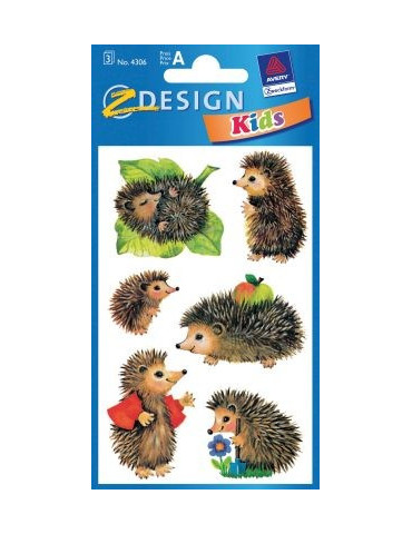 Étiquette en papier Z-design 3 feuilles herissons