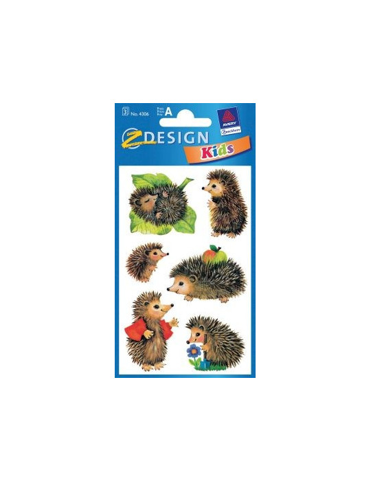 Étiquette en papier Z-design 3 feuilles herissons