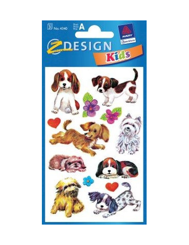Étiquette en papier Z-design 3 feuilles chiens