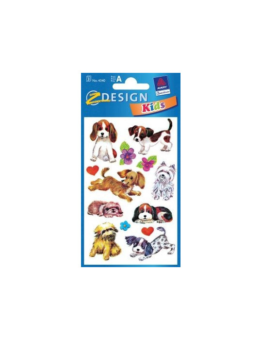 Étiquette en papier Z-design 3 feuilles chiens