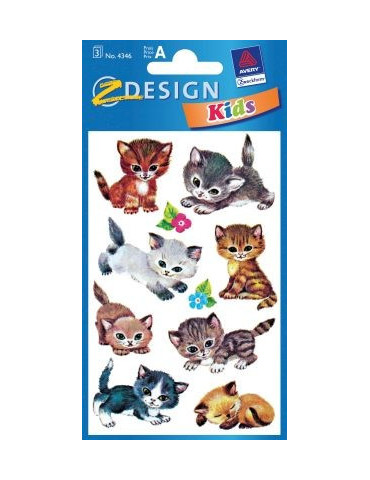 Étiquette en papier Z-design 3 feuilles chats