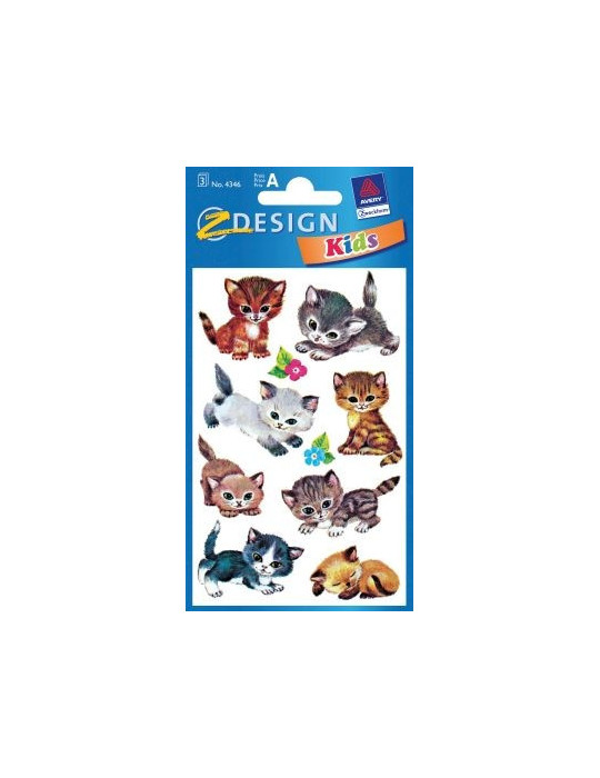 Étiquette en papier Z-design 3 feuilles chats