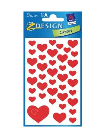 papieretiket Z-design Creative pakje a 3 vel harten